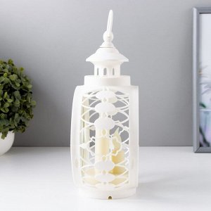 Светодиодные свечи в подсвечнике RISALUX «Трио», LED-ночник, белый, 9.7x16.5x25 см, батарейки AAAx2, свечение жёлтое