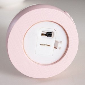 Ночник "Мишка" LED от батареек розовый 6х6х10 см