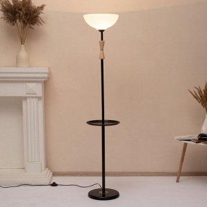 Торшер напольный BayerLux«Клаудия» со столиком, 1x15 Вт, Е27, черный, 29x29x150 см