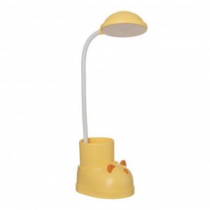 Лампа настольная "Ботинок кот" LED 3 режима 3Вт USB органайзер желтый 8х11х31 см
