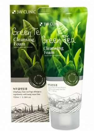 «3W Clinic» Green Tea Foam Cleasing Пенка для умывания с экстрактом Зелёного чая