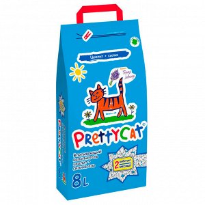 PrettyCat наполнитель впитывающий для кошачьих туалетов "Naturel" с лавандой 4 кг (8 л)