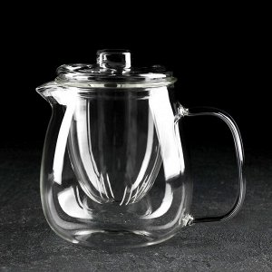 Чайник заварочный Доляна «Бохо», 750 мл, 15x11x14 см, со стеклянным ситом