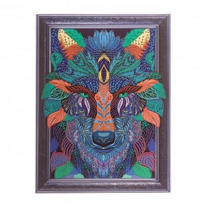 Алмазная мозаика форменными стразами «Волк» на раме 30х40 см