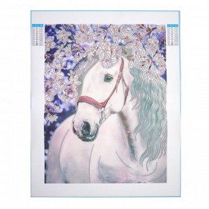 Алмазная мозаика форменными стразами «Прекрасный конь» 30х40 см