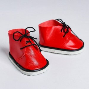 СИМА-ЛЕНД Ботинки для куклы «Завязки», длина подошвы: 7,5 см, 1 пара, цвет красный