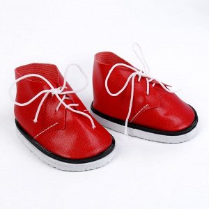 СИМА-ЛЕНД Ботинки для куклы «Завязки», длина подошвы: 7,5 см, 1 пара, цвет красный