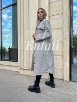 Демисезонное однотонное пальто из пальтовой ткани с шерстью без подклада на пуговицах. 10103/1