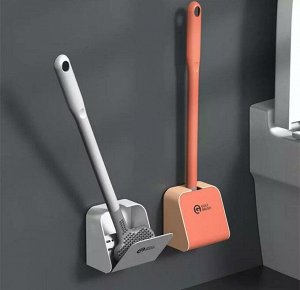 Силиконовые щетки для унитаза с держателем/ настенный набор для чистки туалета с длинной ручкой