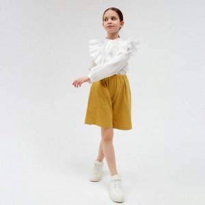Шорты-бермуды для девочки MINAKU: Cotton collection цвет горчичный, рост 104
