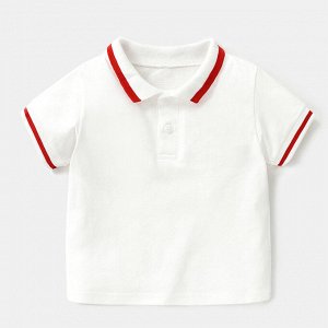 Детская футболка-поло, цвет белый