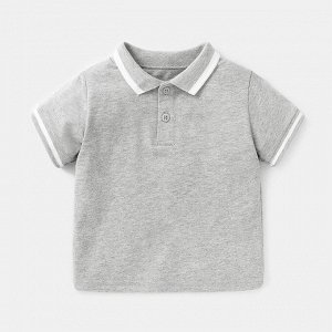 Детская футболка-поло, цвет серый