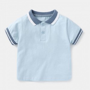 Детская футболка-поло, цвет голубой