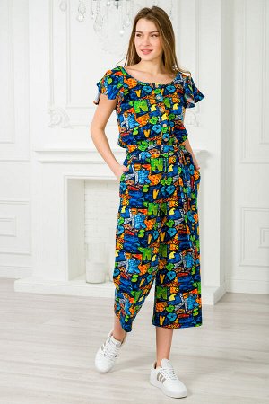 Комбинезон женский из кулирки Верена яркие буквы