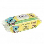 Влажные салфетки LURE детские 0+ big-pack с крышкой 120шт (12)