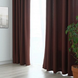 Штора портьерная матовая «Этель», 135x250 см, шоколадная, краше