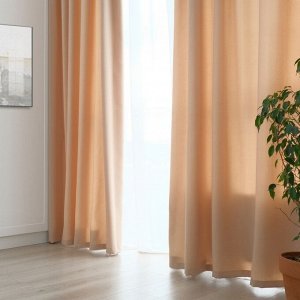 Штора портьерная матовая «Этель» 200x250, светло-бежевая, краше