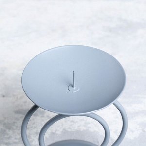 Подсвечник металл на 1 свечу "Закат", 11х8,3 см, серый