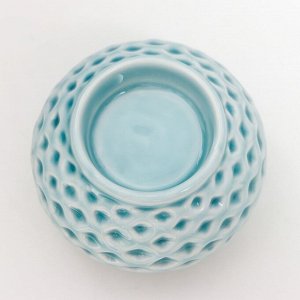 Подсвечник керамика на 1 свечу «Сетка с ромбами», 6x8x8 см, МИКС