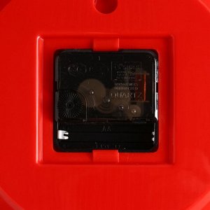 Часы настенные, серия: Классика, плавный ход, d=28 см, красный обод