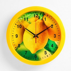 Часы настенные, серия: Кухня, "Лимоны", плавный ход, d=28 см