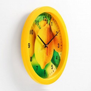 Часы настенные, серия: Кухня, "Лимоны", плавный ход, d=28 см