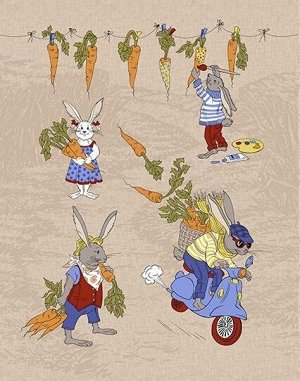 "" Полотенце рогожка кухонное "морковкино" вид 1