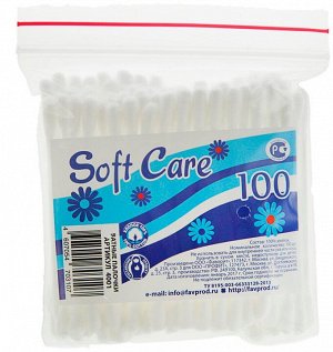 Ватные палочки Soft Care 100шт, пакет