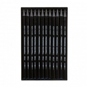 Набор карандашей цельнографитовых акварельных в лаке Koh-I-Noor PROGRESSO 8912, 4В, 12 штук в наборе