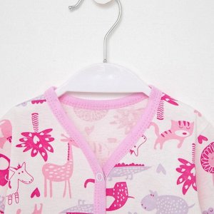 Юниор-текстиль Комбинезон для девочки, цвет розовый/африка, рост 74 см