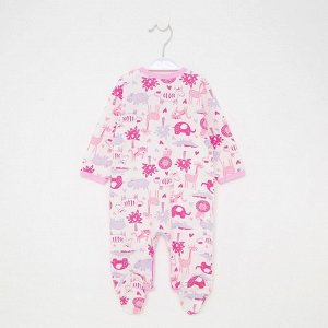 Юниор-текстиль Комбинезон для девочки, цвет розовый/африка, рост 74 см