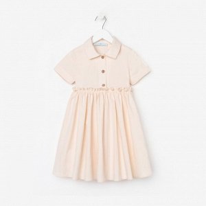 Платье для девочки с воротником KAFTAN 30 (98-104 см), цвет молочный