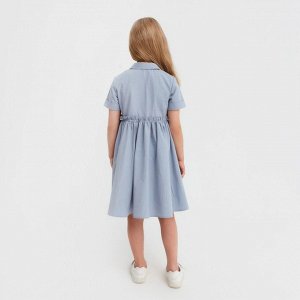 Платье для девочки с воротником KAFTAN 30 (98-104 см), серо-голубое