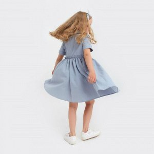 Платье для девочки с воротником KAFTAN 30 (98-104 см), серо-голубое
