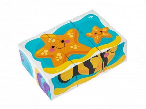 Кубики "Обитатели моря" (без обклейки) 6 шт BABY TOYS