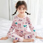 Пижама для девочки, цвет нежно-розовый, принт зайки