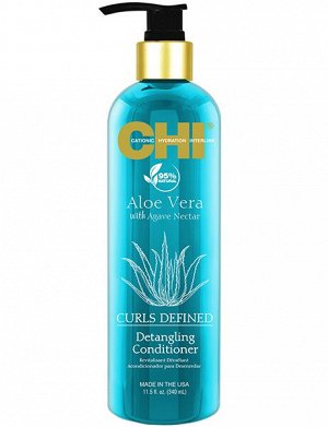 CHI Кондиционер профессиональный для облегчения расчесывания волос содержит питательный комплекс из Нектара Агавы и Алоэ Вера, для восстановления эластичности, блеска и упругости, Чи  ALOE VERA
