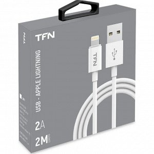 Кабель TFN, Lightning - USB, 2.4 А, 1 м, TPE, черный