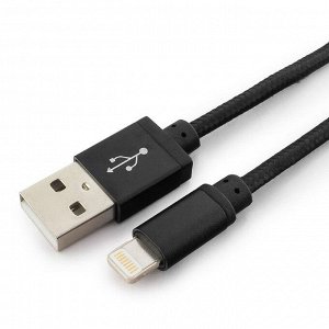 Кабель Cablexpert CC-ApUSB2bk1m, Lightning - USB, 1 м, зарядка + передача данных, черный