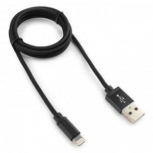 Кабель Cablexpert CC-ApUSB2bk1m, Lightning - USB, 1 м, зарядка + передача данных, черный