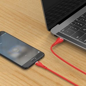 Кабель Hoco X45, microUSB - USB, 2.4 А, 1 м, PVC оплетка, индикатор, красный