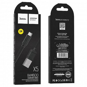 Кабель Hoco X5, USB - Type-C, 2.4 А, 1 м, плоский, белый
