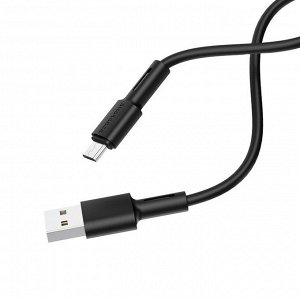 Кабель Borofone BX31 Soft silicone, MicroUSB - USB, 2.4 A, 1 м, силикон, чёрный