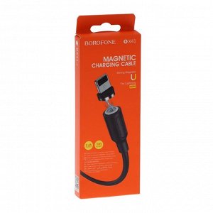 Кабель Borofone BX41, Lightning - USB, 2.4 А, 1 м, PVC оплётка, чёрный