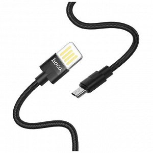 Кабель Hoco U55, USB - Micro-USB, 2.4A, 1.2 м, нейлон, чёрный
