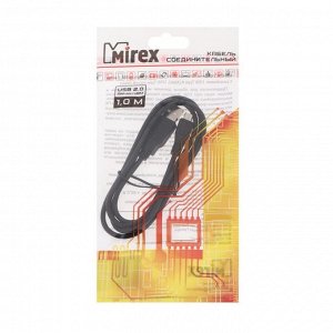 Кабель Mirex (13700-AMICR10B), microUSB   - USB, 1 м, черный