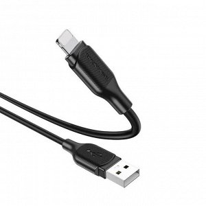Кабель Borofone BX42, Lightning - USB, 2.4 А, 1 м, TPE оплётка, чёрный