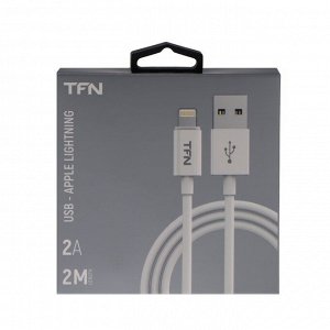 Кабель TFN, Lightning - USB, 2.4 А, 2 м, TPE, белый