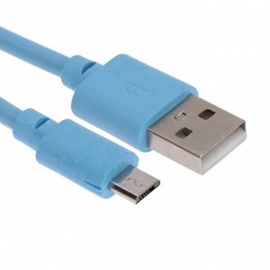Кабель Smartbuy iK-12c, microUSB - USB, 1 м, голубой