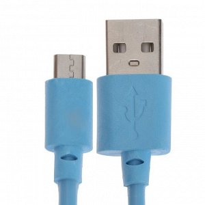 Кабель Smartbuy iK-12c, microUSB - USB, 1 м, голубой